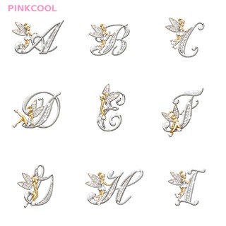 Pinkcool เข็มกลัดคริสตัล ตัวอักษรภาษาอังกฤษ เอลฟ์ นางฟ้า ปกเสื้อสูท ปกเสื้อ เข็มกลัด ขายดี