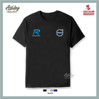 เสื้อยืดT Shirt Round Neck Sulam New Volvo Powered by R-Design Volvo Racing New Casual Volvo Casual Cotton Fashion Embro