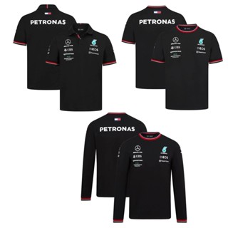 เสื้อโปโลแขนยาว ลายทีม Mercedes AMG Petronas F1 Team Polo ขนาดใหญ่ 4xl 5xl 2022 2023 F1