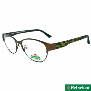 Heineken ไฮเนเก้น แว่นตา HE-91502 สีน้ำตาล วัสดุ TR90 + Stainless Steel ขาข้อต่อ Hinge legs Glasses Eyewear รับตัดเลนส์