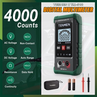 【TESMEN Tm-510】มัลติมิเตอร์ดิจิทัลอัจฉริยะ AC/DC 4000 ครั้ง ไม่สัมผัส ทดสอบแรงดันไฟฟ้า พร้อมสายมัลติมิเตอร์