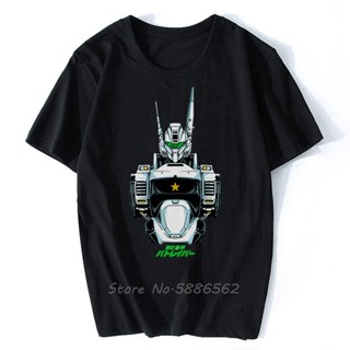 oversize T-shirt เสื้อยืดลําลอง แขนสั้น พิมพ์ลายอนิเมะตํารวจ PATLABOR สีขาว แฟชั่นฤดูร้อน สไตล์ญี่ปุ่น สําหรับผู้ชาย S-5