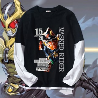 ʚɞ    Kamen Rider เสื้อยืดแขนยาว DECADE จักรพรรดิขี่ขนนกทอผ้า King สร้างภาพเคลื่อนไหวรอบผู้ชายและผู้หญิงเสื้อผ้าการ_02