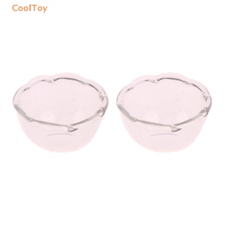 Cooltoy ขายดี ชามแก้วจิ๋ว ลายลูกไม้ 1:12 สําหรับตกแต่งบ้านตุ๊กตา 4 ชิ้น