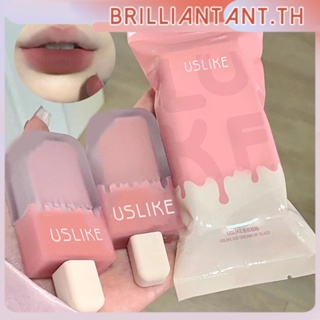 Uslike Ice Cream Lip Glaze ลิปสติก Matte Matte Wardah ลิปสติก Lip Matte Fog Velvet Lasting ลิปสติกสีสูง Bri