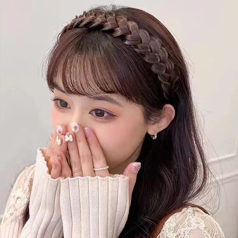 ที่คาดผมถักเปีย ประดับไข่มุก ก้างปลา สไตล์เกาหลี / ที่คาดผมถักเปีย สไตล์ INS / ที่คาดผมจัดแต่งทรงผม เด็กผู้หญิง อินเทรนด์