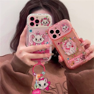 เคสโทรศัพท์มือถือแบบกระจก ฝาพับ ลายการ์ตูนแมวดิสนีย์ มารี น่ารัก สําหรับ iPhone 14 13 12 11 Pro Max XR XSMAX