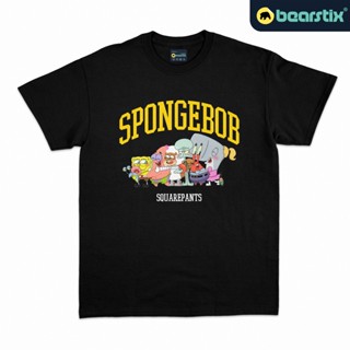 oversize T-shirt Bearstix เสื้อยืด พิมพ์ลายการ์ตูน SpongeBob SquarePants Kaos Patrick Baju Squidward สไตล์สตรีท S-5XL