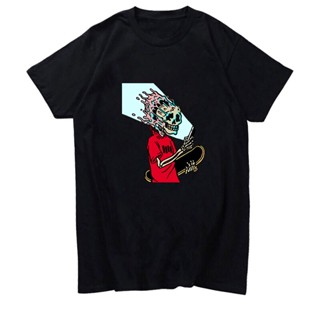 Skater Skull Skateboard Thrasher Punk Rebel Oversized T-Shirt Unisex Black &amp; White T-Shirt_12