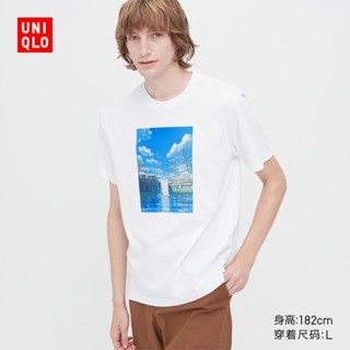 【พร้อมส่ง】Uniqllo เสื้อยืดแขนสั้น พิมพ์ลาย Makoto Shinkai สําหรับผู้ชาย และผู้หญิง