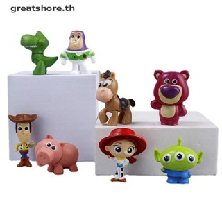 Greatshore โมเดลฟิกเกอร์ การ์ตูนดิสนีย์ Toy Story สําหรับตกแต่งรถยนต์ 8 ชิ้น ต่อชุด