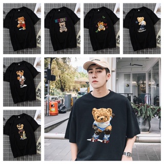 **พร้อมส่ง**Teddy Bearเสื้อยืดการ์ตูนแขนสั้น เสื้อยืด แฟชั่น/โอเวอร์ไซส์/คู่/พลัสไซส์/ชายเสื้อยืดผู้หญิง_01