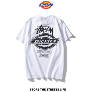 พร้อมส่ง เสื้อยืดแขนสั้น ผ้าฝ้าย พิมพ์ลาย DICKIES &amp; STUSSY แฟชั่นคลาสสิก สําหรับผู้ชาย