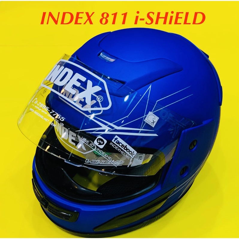 หมวกกันน็อค index 811 ไอชิลค์ Size : L (แผ่น2ชั้น) สีน้ำเงินด้าน : INDEX