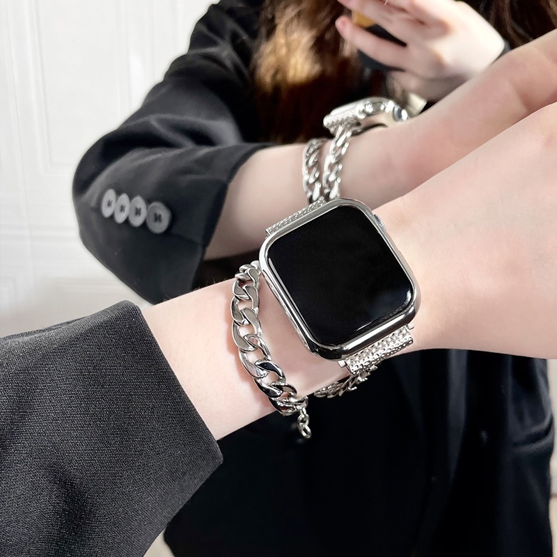 สายนาฬิกาข้อมือ สเตนเลส โลหะ ยาวพิเศษ แบบเปลี่ยน สําหรับ Apple Watch Series 1 2 3 4 5 SE 6 7 8 9