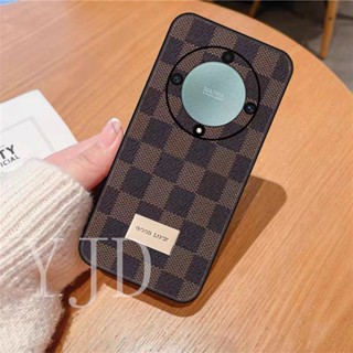 เคสโทรศัพท์มือถือ TPU ขอบนิ่ม กันกระแทก ลายตารางหมากรุก หรูหรา สําหรับ Honor X9a