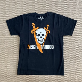 Neighborhood NHVL T-2/c-tee. Ss เสื้อยืดแขนสั้น พิมพ์ลายกะโหลก