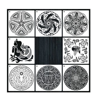 ลายฉลุ Mandala 8 ชิ้น สําหรับนักเรียน เด็ก DIY