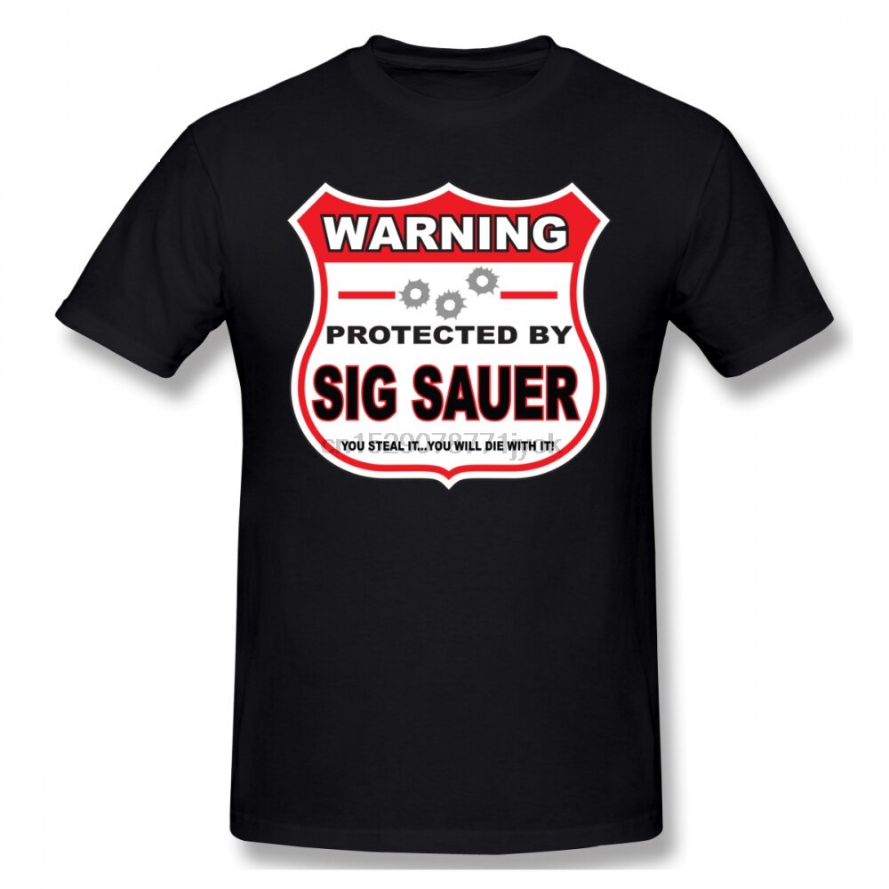 เสื้อยืดแขนสั้นผ้าฝ้ายพิมพ์ลาย Sig Sauer Sig Sauer Man 100 สําหรับผู้ชาย