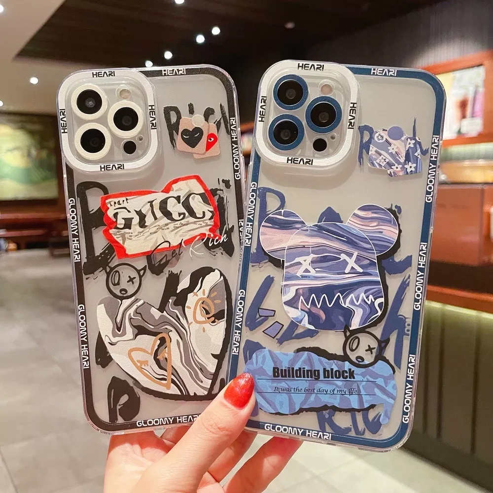 เคส Samsung A02S A03S A04S A12 4G A13 4G A13 5G M12 Casing Softcase Silicon Gloomy Bear Heart Motif