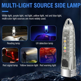  LED mini keychain light flashlight with 12 lighting modes, waterproof grade IPX6, range 100 meters