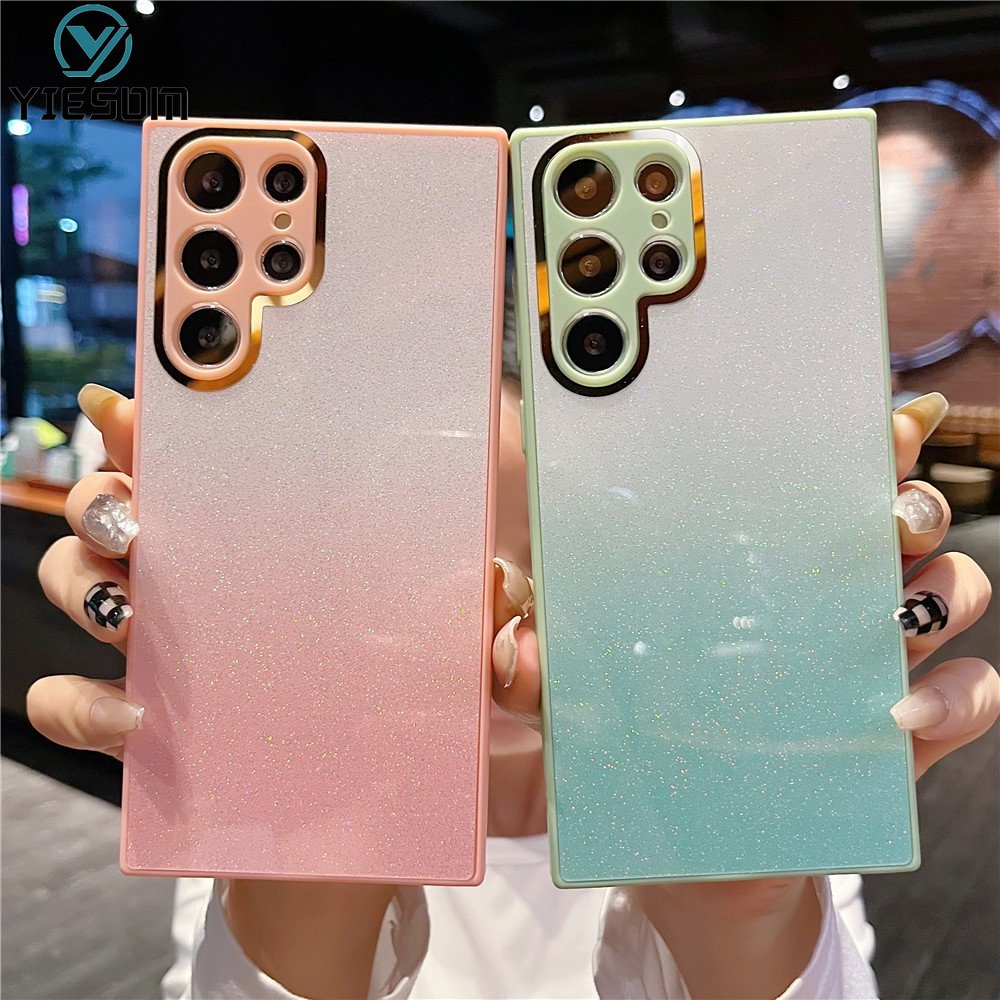 Luxury Glitter Rainbow Gradient เคสโทรศัพท ์ สําหรับ Samsung Galaxy S23 S22 Ultra S23 S22 Plus กันกระแทกทั ้ งหมด