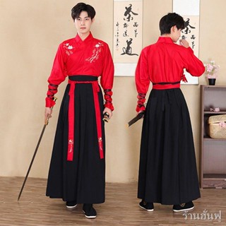 ใหม่ Hanfu ผู้ชายชุดสไตล์โบราณผู้ชาย immortal air เครื่องแต่งกายโบราณหล่อสง่างาม Ming ระบบชุดนักเรียนสไตล์จีน