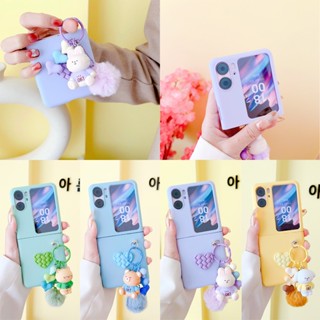 เคสโทรศัพท์มือถือ ผ้าวูล แบบฝาพับ ป้องกัน ลายการ์ตูน สําหรับ Oppo Find N2 Flip 5G Find N2Flip