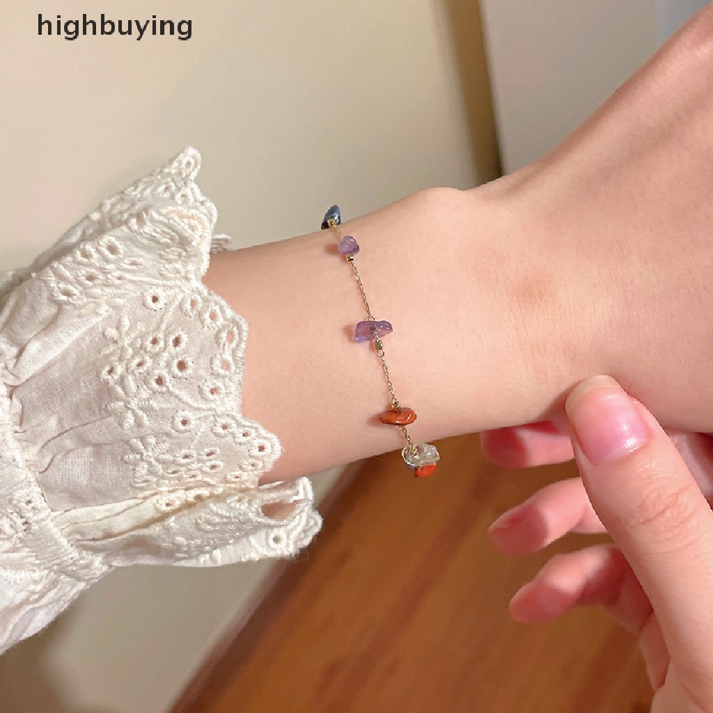 [highbuying] เกาหลี เรียบง่าย สีหิน สร้อยคอโซ่ สําหรับผู้หญิง สีทอง ปาร์ตี้ ชายหาด ไหปลาร้า ของขวัญ สุนทรียภาพ เครื่องประดับใหม่ พร้อมส่ง