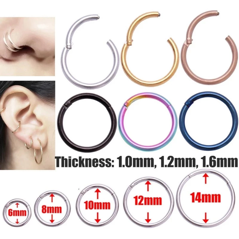 จิวจมูก สเตนเลส ผู้หญิง ที่มีสีสัน ไทเทเนียม ปลอม ปาก เจาะ แหวน แฟชั่น ไม่ต้องเจาะกระดูกอ่อน ต่างหูห่วง บุคลิกภาพ พังก์ เครื่องประดับ อุปกรณ์เสริม
