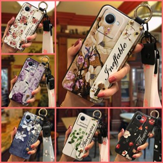 Soft Shockproof Phone Case For OPPO Realme C30S Dirt-resistant Kickstand Soft Case Fashion Design Wrist Strap cartoon