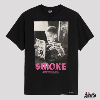 Just Say Bad ® เสื้อยืด Oversize รุ่น Smoke สีดำ ( ลิขสิทธิ์แท้ ) เสื้อตัวใหญ่ ชาย แขนสั้น M L  OS