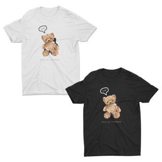 AIDEER Bear Collection Teddy Printed T-Shirt Available In Both White And Black "pain" makes me "STRONGER"._02