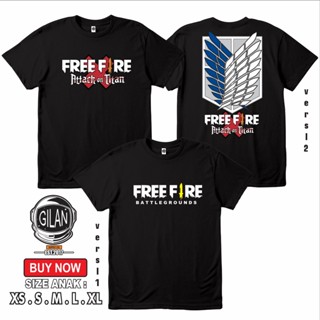 เสื้อยืด ลายการ์ตูนอนิเมะ Free Fire Battleground Garena AOT ATTACK ON TITAN EREN - SAKAZUKI สําหรับเด็ก_01