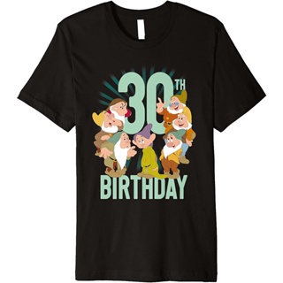 Disney Snow White Dwarfs Group Shot 30th Birthday Premium T-Shirt Brand new round collar pure cotton short sleeves_03