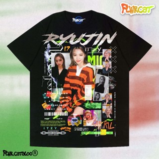 เสื้อยืดผ้าฝ้ายพิมพ์ลายITZY / RYUJIN TEE / FLWRCAT_09