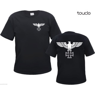 Lyzh Imperial Eagle เสื้อยืด - Iron Cross - Front and Rear - S to 3XL - Iron Cross