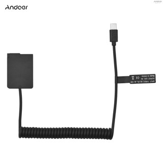 Andoer DMW-DCC8 อะแดปเตอร์คัปเปลอร์แบตเตอรี่ดัมมี่ USB-C BLC12 พร้อมสายเคเบิล USB Type-C แบบเปลี่ยน สําหรับ Panasonic Lumix DMC-FZ300 FZ1000 FZ2000 G5 G6 G7