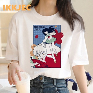 Inuyasha เสื้อยืดลําลอง แขนสั้น พิมพ์ลายกราฟฟิค สไตล์ฮาราจูกุ สําหรับผู้หญิง_01