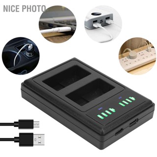 Nice photo แท่นชาร์จสองเท่า ฮับชาร์จเร็ว จอแสดงผล LCD Micro Type‑C สำหรับแบตเตอรี่กล้อง DMW‑BLC12