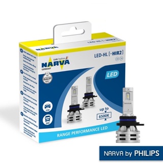 NARVA Range Performance LED 6500K หลอดไฟรถยนต์ ขั้ว HIR2 [2 หลอด]