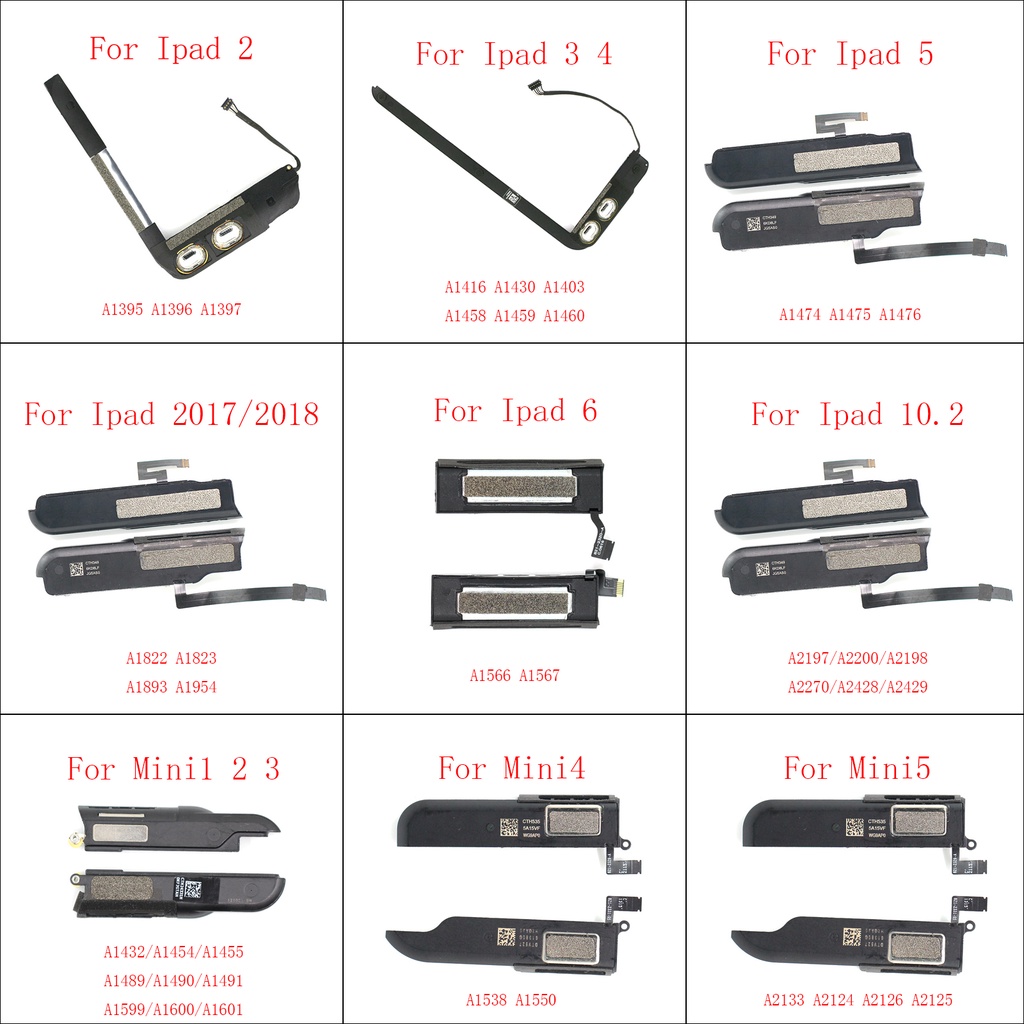 Loud ลําโพงสําหรับ iPad 6 5 4 3 2 Air A1474 A1475 A1476 Mini 5 2 3 4 2018 2017 A1822 A1893 A1823 A1954 10.2 A2197 A2270 A2602 สาย Flex Buzzer โมดูลลําโพง
