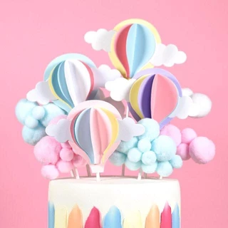 อุปกรณ์ตกแต่งเค้กหัวใจดาวมงกุฎกระต่าย5ชิ้น HBD ชุดเซ็ท CAKE ป้ายตกแต่งเค้ก C26