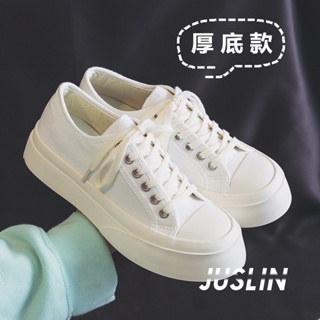 JUSLIN  รองเท้าผ้าใบผู้หญิง รองเท้าผ้าใบ อ่อนนุ่ม สไตล์เกาหลีฮ แฟชั่น สะดวกสบาย สุขภาพดี สไตล์เกาหลี สบาย ทันสมัย Chic B25F073 37Z230910