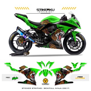 สติกเกอร์ NINJA250 FI SEMIFULL NINJA 250 FI MOTIF 36 TIGER SEMIFULL NINJA FI NINJA 250 FI DECALS NINJA250FI STICKER NINJA STICKER 250 FI LIST Pole DECAL Stickerku