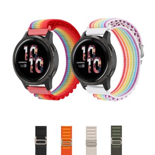 สายนาฬิกาข้อมือไนล่อน พร้อมหัวเข็มขัดโลหะ แบบเปลี่ยน สําหรับ Garmin vivomove 3s Vivoactive 4 4S Venu2 40 มม. 45 มม. Forerunner 255 255S 265S 265