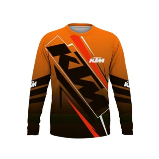 เสื้อยืดลําลอง แขนยาว คอกลม พิมพ์ลาย KTM F1 สําหรับผู้ชาย เหมาะกับการแข่งรถจักรยานยนต์