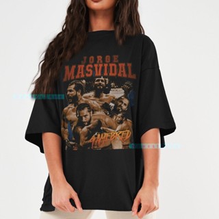 oversize T-shirt เสื้อยืดมีฮู้ด พิมพ์ลายกราฟฟิคนักมวย Jorge Masvidal Gamebred 90s สไตล์วินเทจ เรโทร มืออาชีพ S-5XL