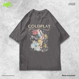 เสื้อยืดพิมพ์ลายแฟชั่น เสื้อยืดโอเวอร์ไซซ์ ลาย Coldplay Iได้ยินเสียง Jerusalem bells