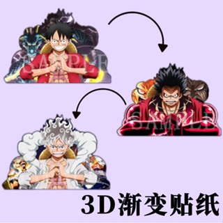 สติกเกอร์ ลาย ONE PIECE Luffy Luffy Nika 3D ไล่โทนสี สําหรับติดตกแต่งรถยนต์